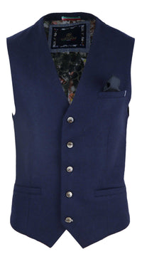 Meeste vintage tumesinine vest taskukellaga