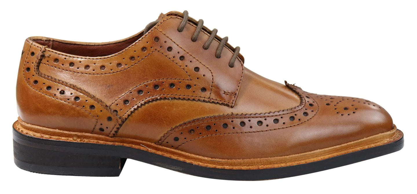 Meeste Oxfordi brogue-kingad paeltega nahast, Goodyeari õmblustega, tan-pruunid, burgundiapunased