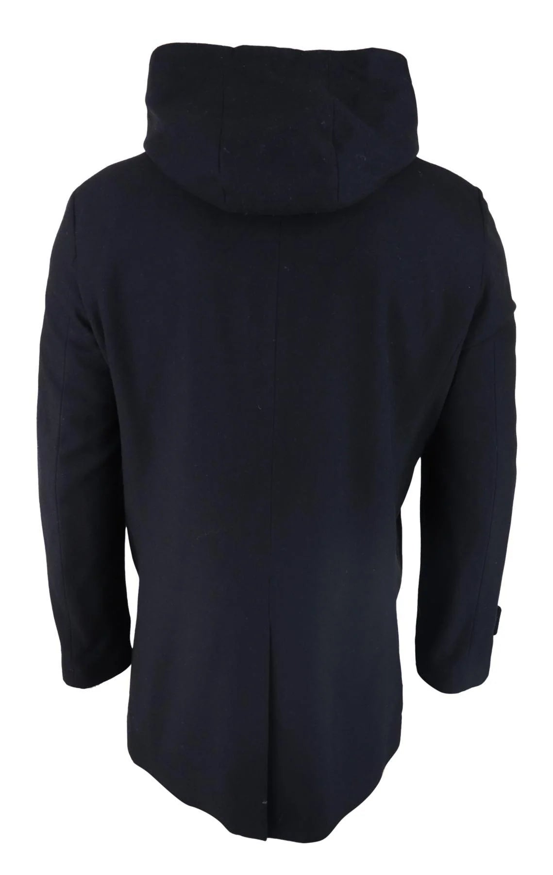 Meeste 3/4 pikk mantel must jakk ja mantel eemaldatava kapuutsiga, nutikas vabaaja talvine soe villane jope