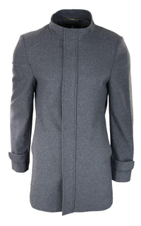Meeste 3/4 pikk mantel, hall jakk, eemaldatava kapuutsiga, nutikas vabaaja talvine soe villane jope