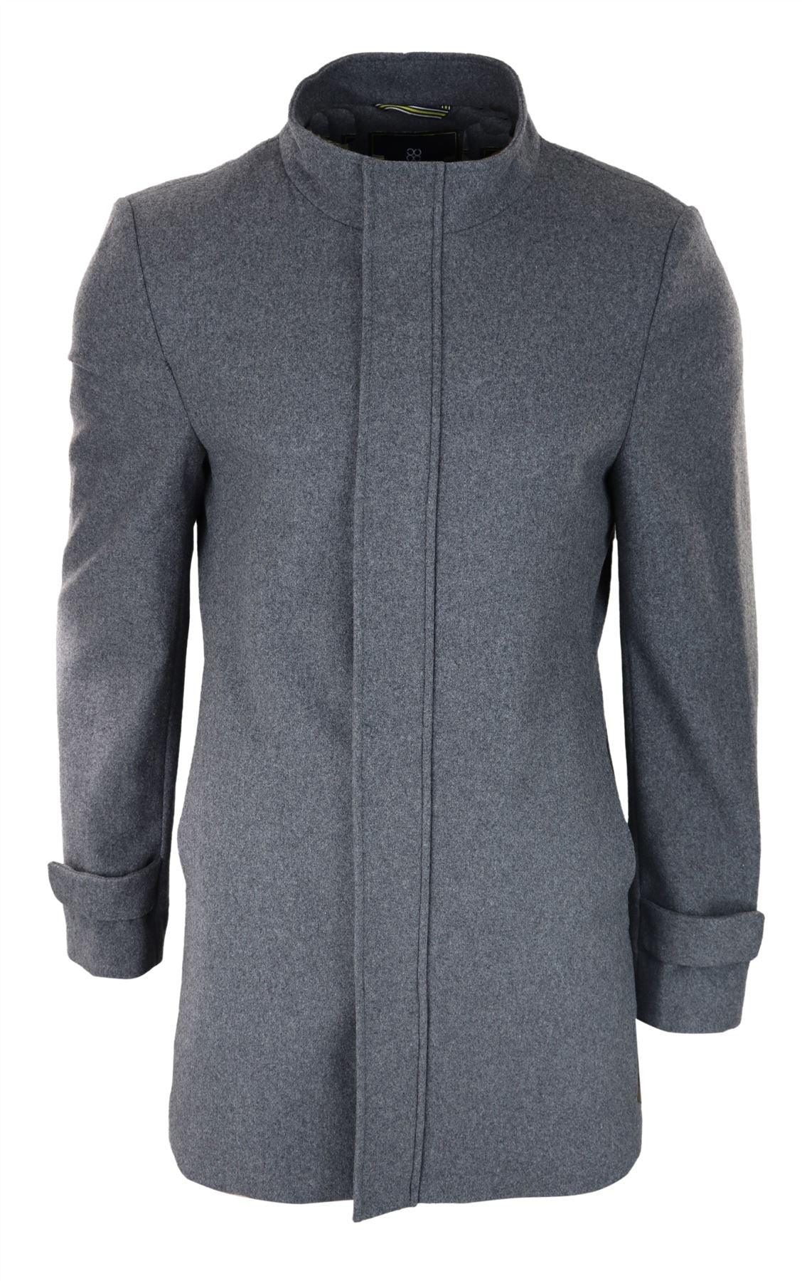 Meeste 3/4 pikk mantel, hall jakk, eemaldatava kapuutsiga, nutikas vabaaja talvine soe villane jope