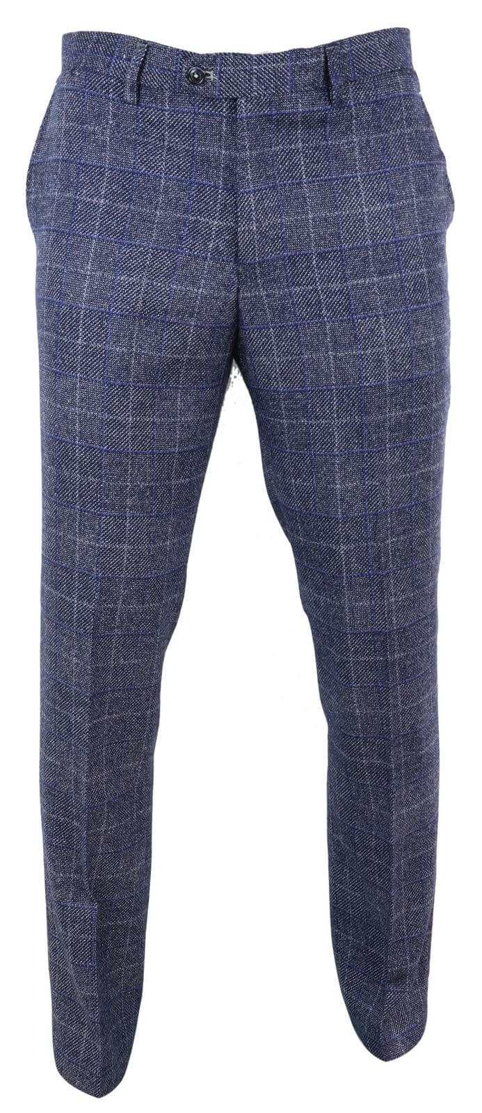 Meeste sinised ruudulised vintage-püksid - Cavani Miles