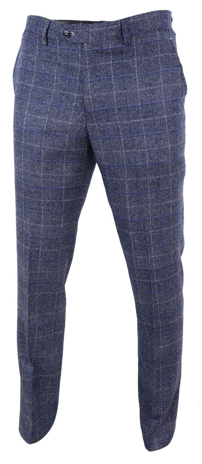 Meeste sinised ruudulised vintage-püksid - Cavani Miles