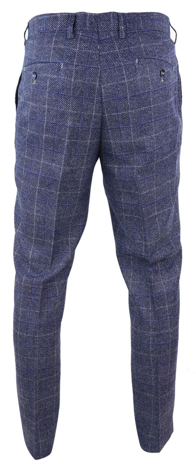 Meeste sinised ruudulised vintage-püksid - Cavani Miles