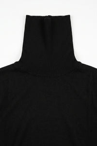 Meeste must kõrge kaelusega kampsun pehmest viskoossegu kangast pikkade varrukatega kootud pullover