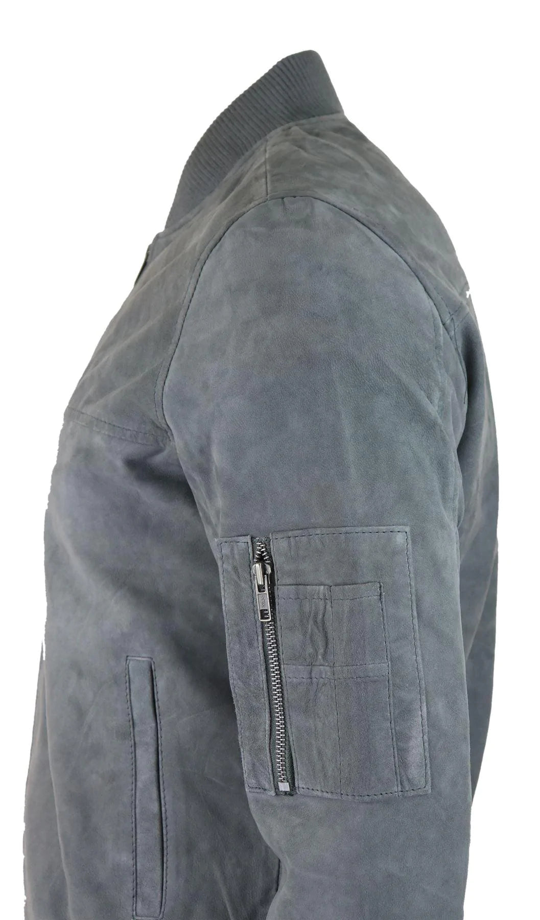 Meeste ehtsast seemisnahast bomberjakk, nahast, vabaaja, ülikoolilinnaku stiilis, hall