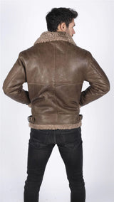Meeste ehtne lambanahk B3 Flying Aviator Vintage pruun lambanahk