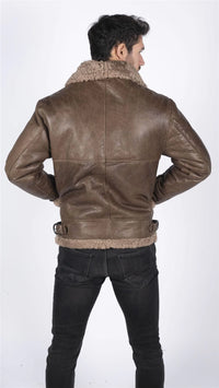 Meeste ehtne lambanahk B3 Flying Aviator Vintage pruun lambanahk