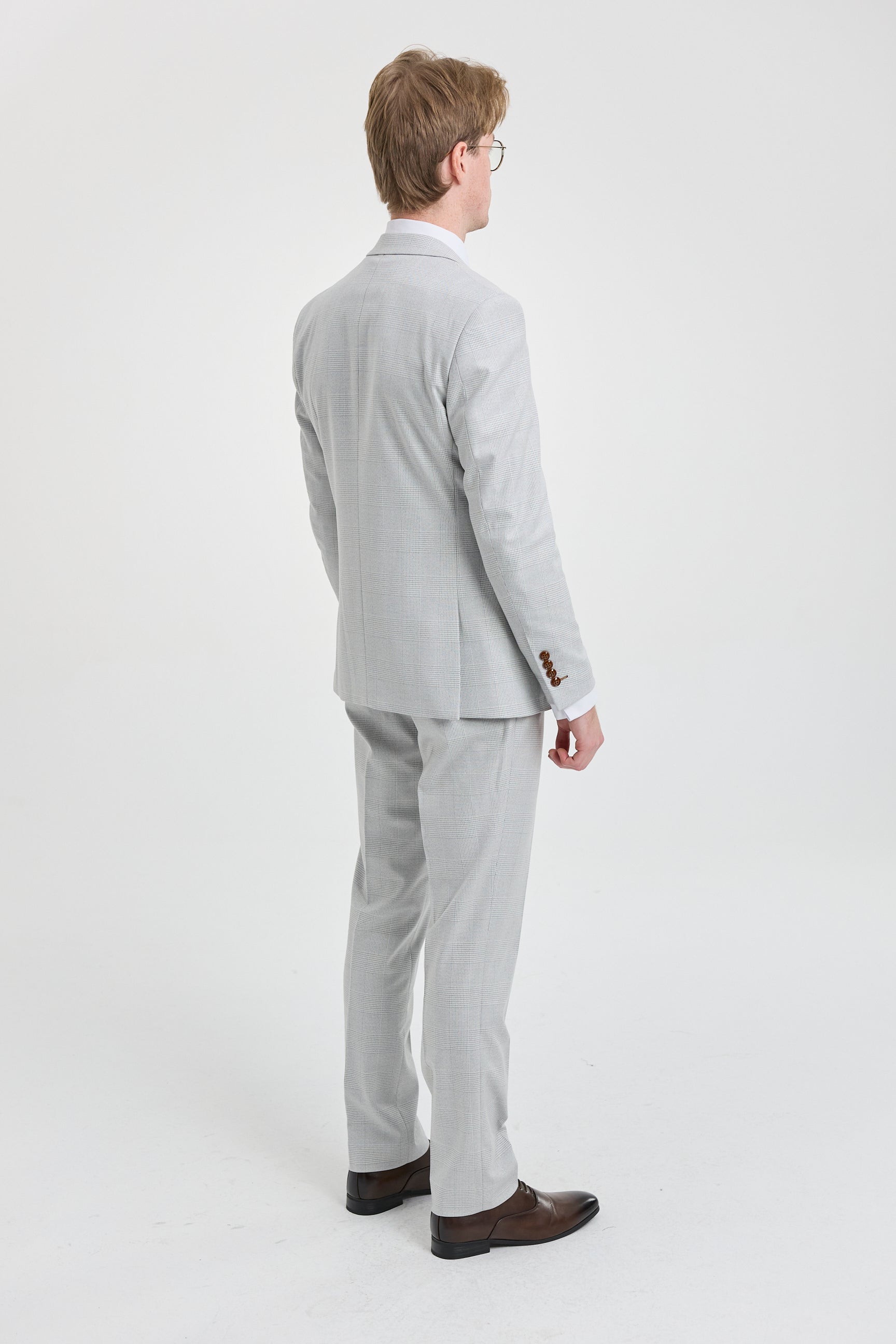 Mark meeste halli kivimustriga kolmeosaline tviidruuduline ülikond pruuni äärisega pulmadeks ja lõpupidudeks