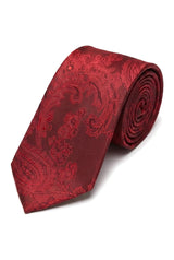 Paisley kaelusega punane lips, kinkekomplekt, taskurätik, mansetinööbid, lilleline satiinlips