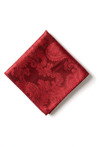Paisley kaelusega punane lips, kinkekomplekt, taskurätik, mansetinööbid, lilleline satiinlips