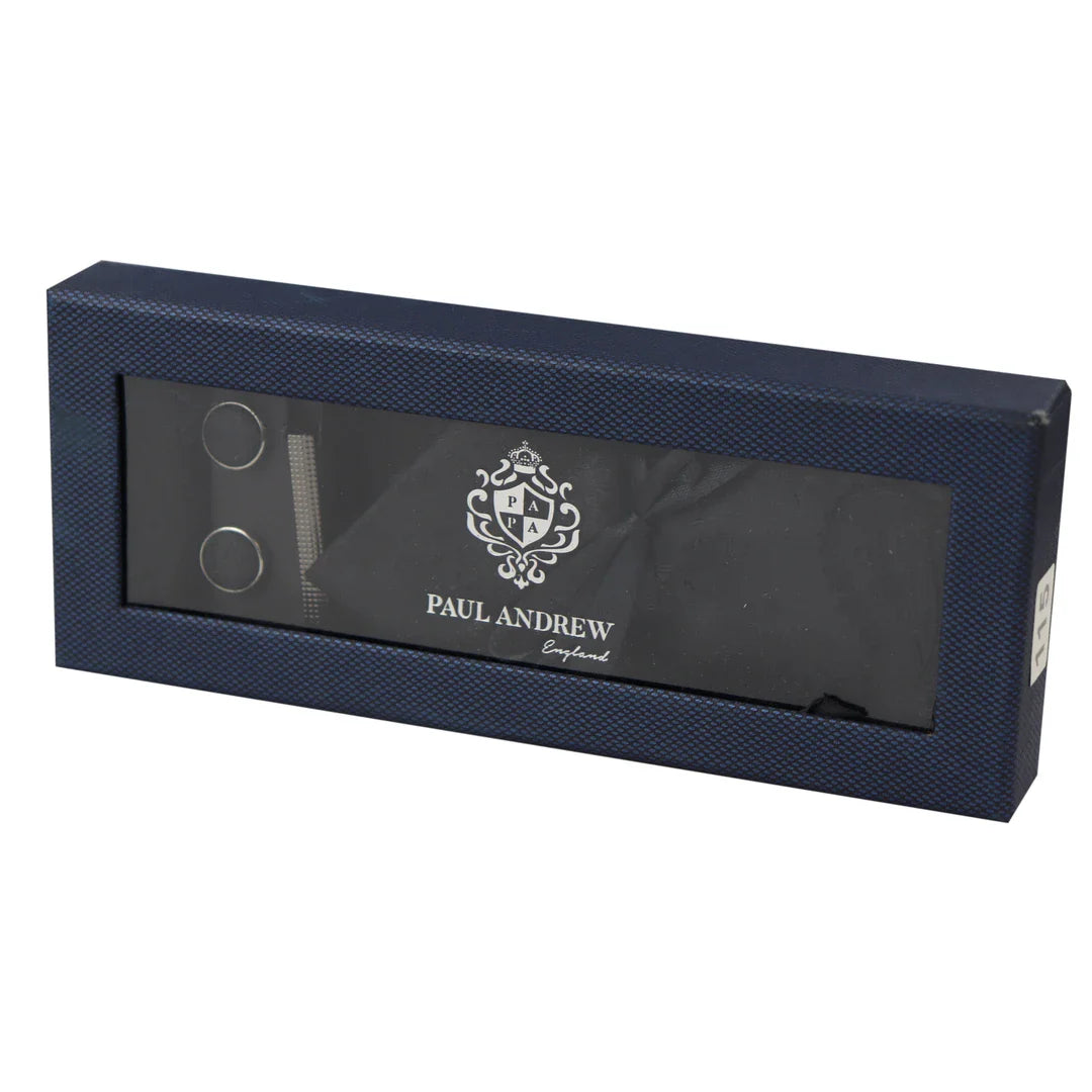 Paisley kaelusega musta lipsuga kinkekomplekt, taskurätikuga mansetinööbid, lilleline satiin