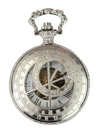 Automaatne mehaaniline vintage taskukell hõbedast värvi