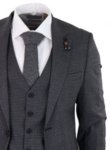 Tumehall ruuduline kolmeosaline lambakarjase ülikond - RK20-12