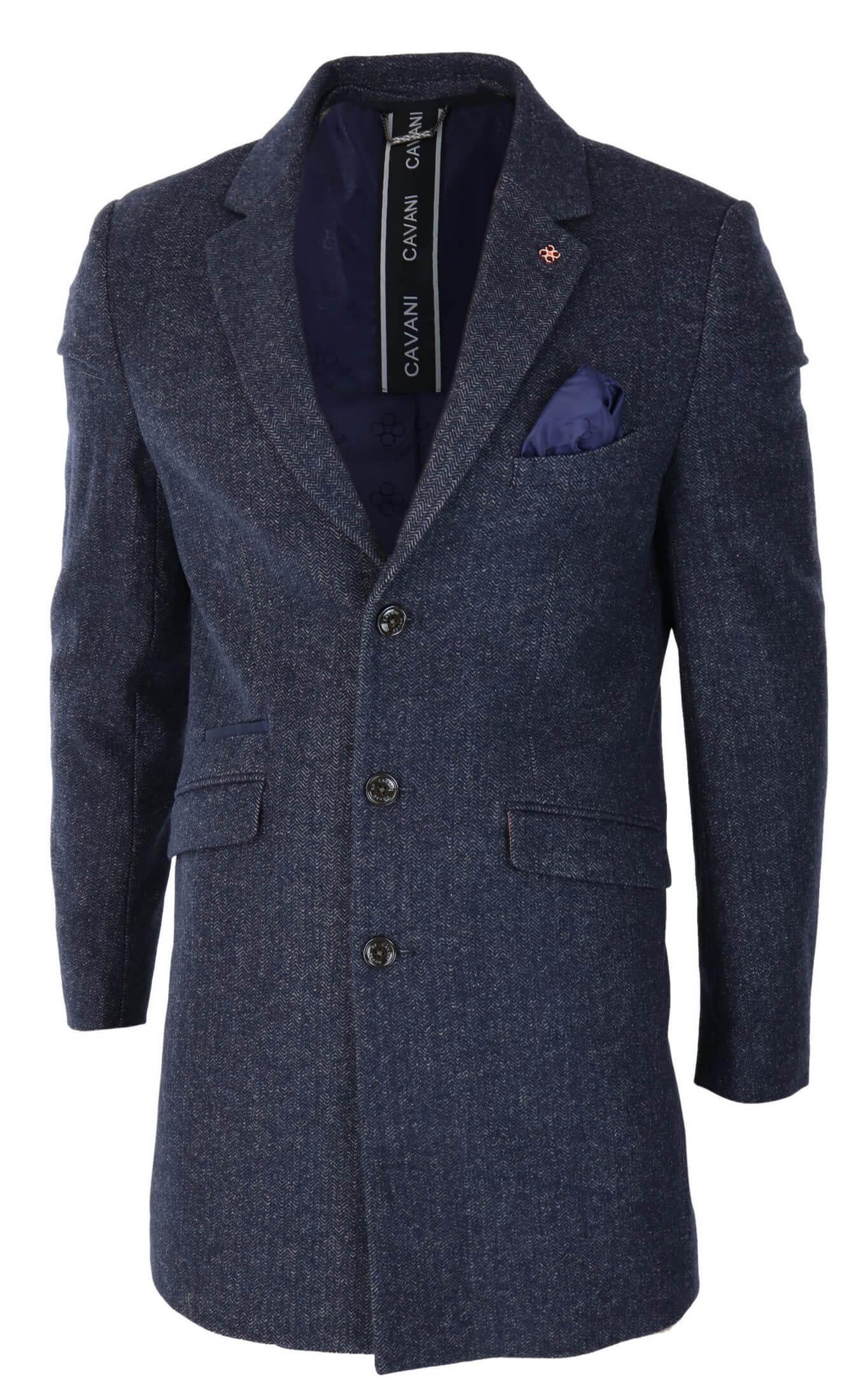 Cavani meeste klassikaline 3/4 pikkune sinine mantel