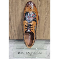 Ross - meeste pruunid lillelise koljumustriga nahast brogue-kingad