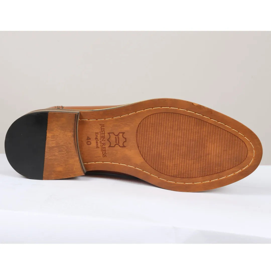Ross - meeste pruunid lillelise koljumustriga nahast brogue-kingad