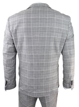Meeste Marc Darcy hall ruuduline ülikond Walesi prints Ross Office Wedding Slim Fit Classic