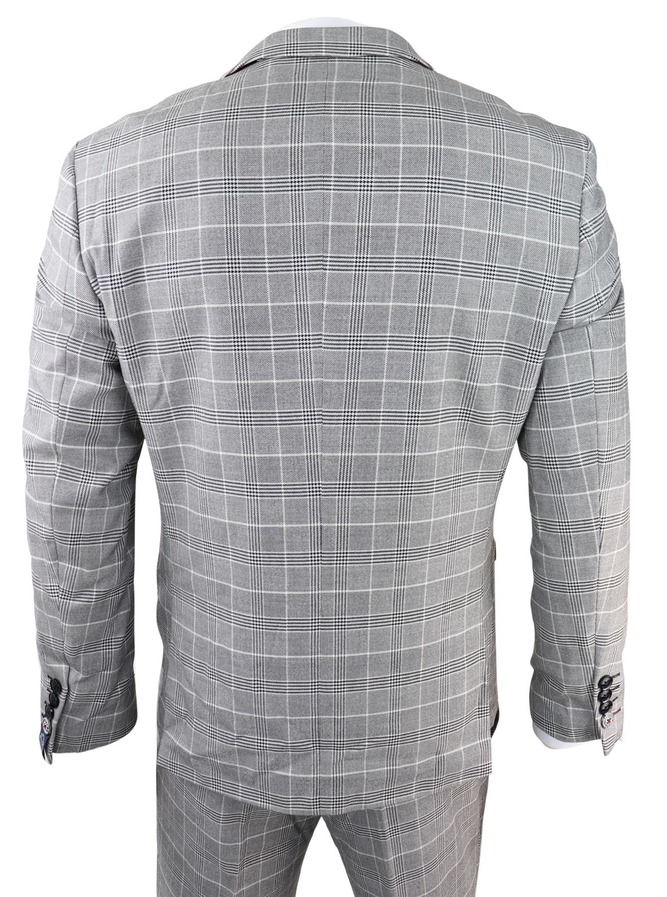 Meeste Marc Darcy hall ruuduline ülikond Walesi prints Ross Office Wedding Slim Fit Classic