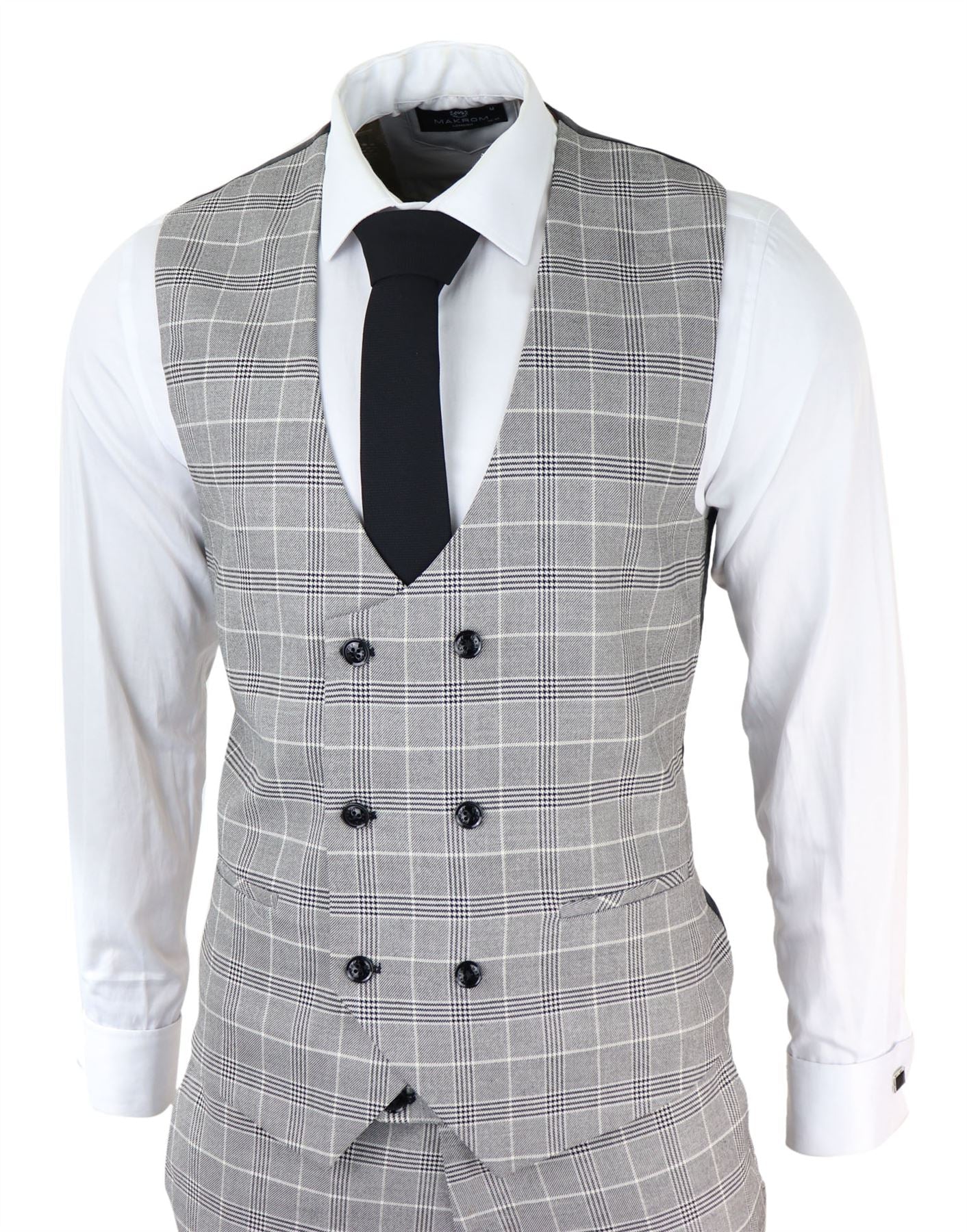 Meeste Marc Darcy hall ruuduline ülikond Walesi prints Ross Office Wedding Slim Fit Classic