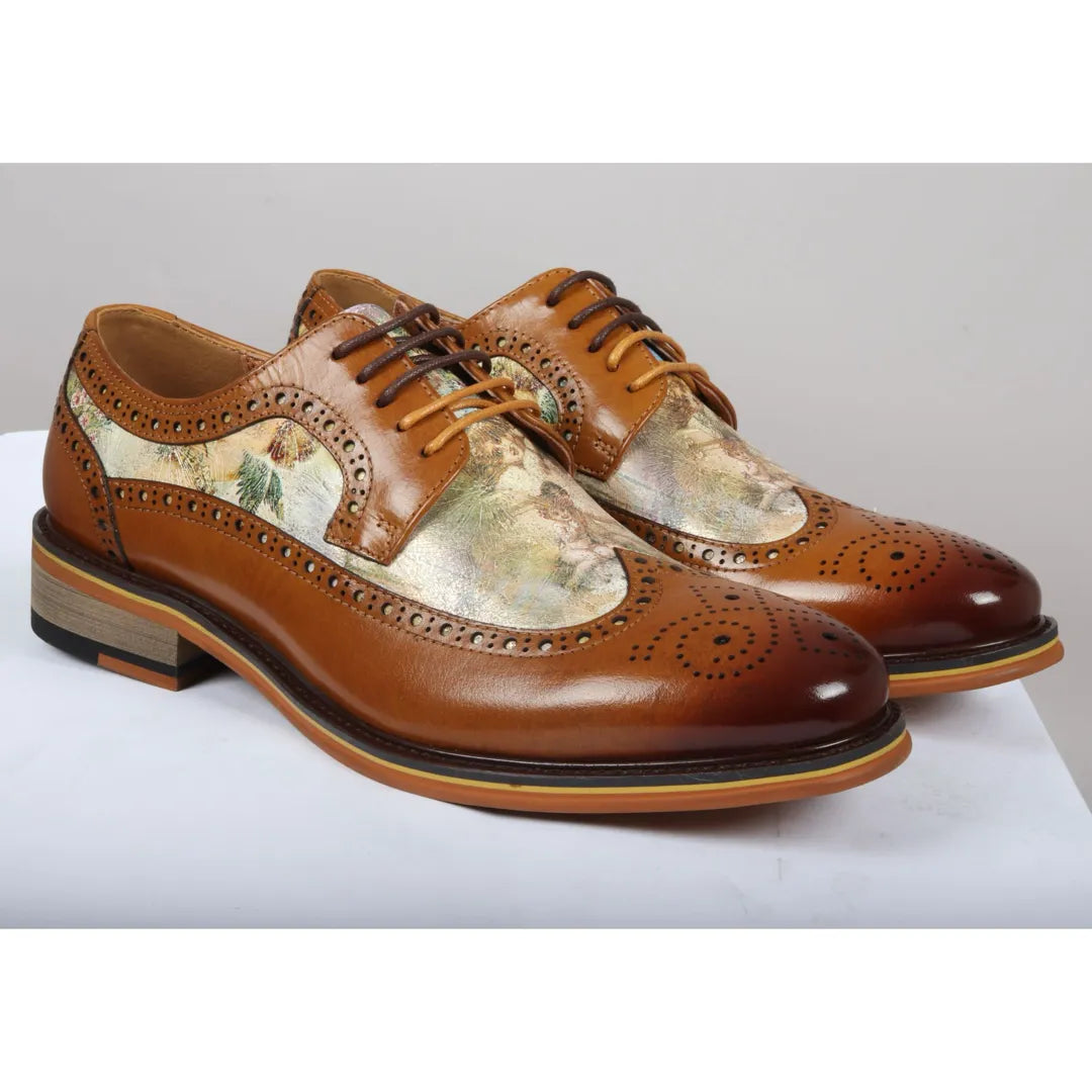 Scott - meeste pruunid ikoonilise mustriga nahast brogue-kingad
