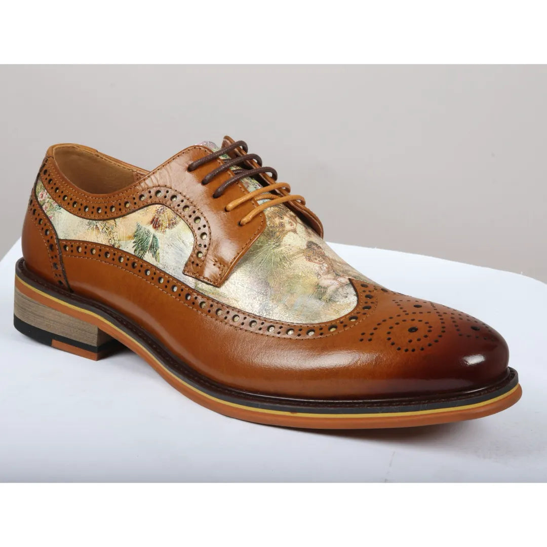 Scott - meeste pruunid ikoonilise mustriga nahast brogue-kingad