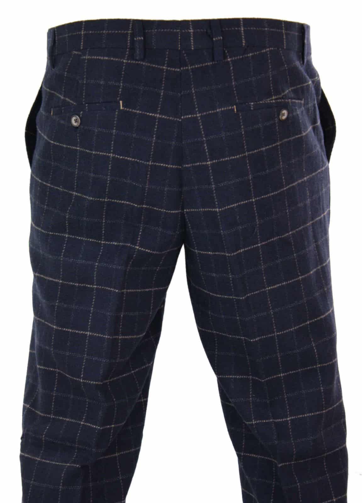 Cavani Shelby - meeste klassikalised tviidruudulised vintage Peaky Blinders püksid