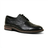 Stokes - meeste mustad nahast tiivakujulised brogue-nahast paeltega kingad