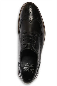 Stokes - meeste mustad nahast tiivakujulised brogue-nahast paeltega kingad