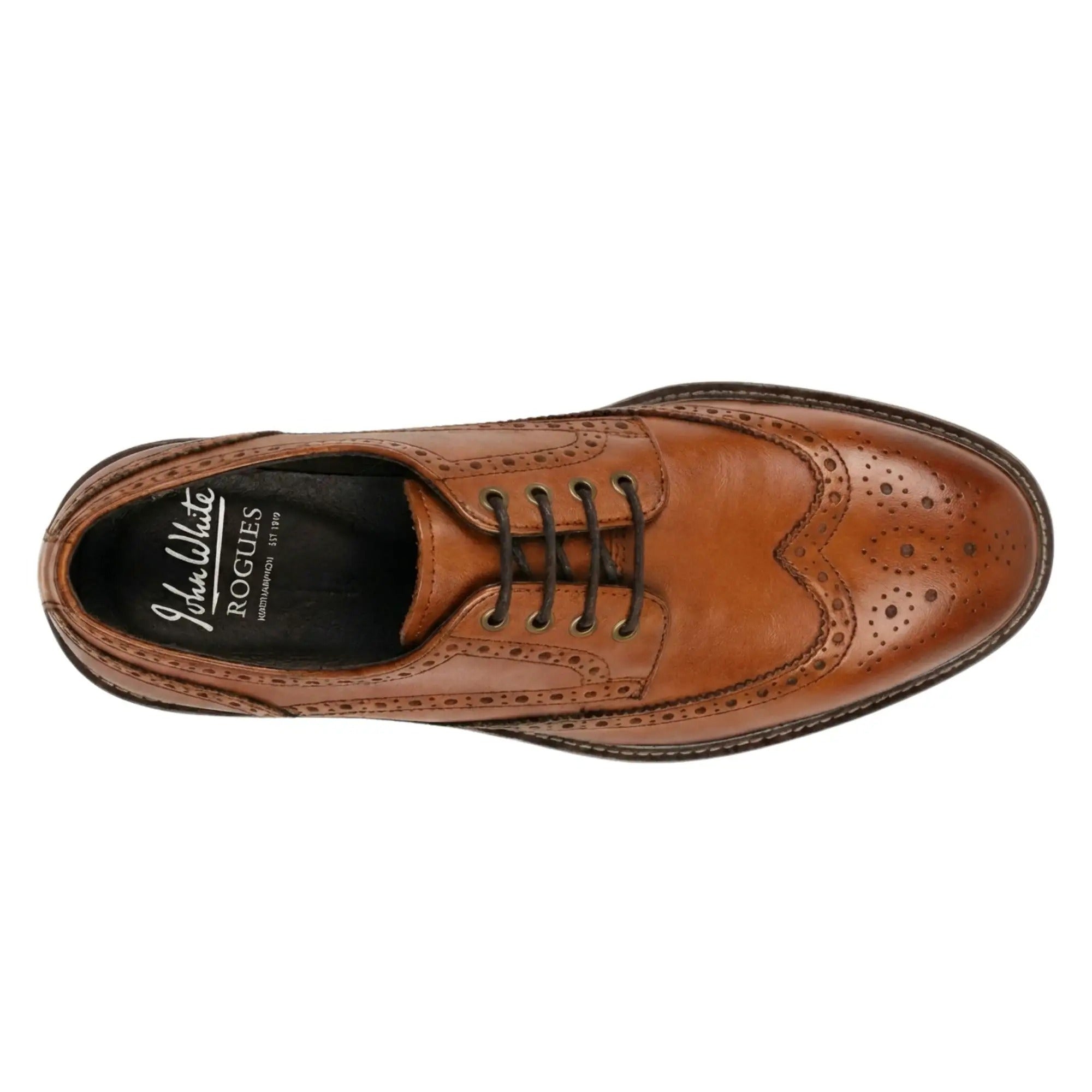 Stokes - meeste pruunid tiivakujulised nahast brogue-kingaga paeltega kingad