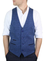 Meeste sinine tviidvest kalasabamustriga villast Peaky Blinders Vintage Retro