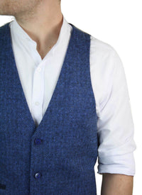 Meeste sinine tviidvest kalasabamustriga villast Peaky Blinders Vintage Retro