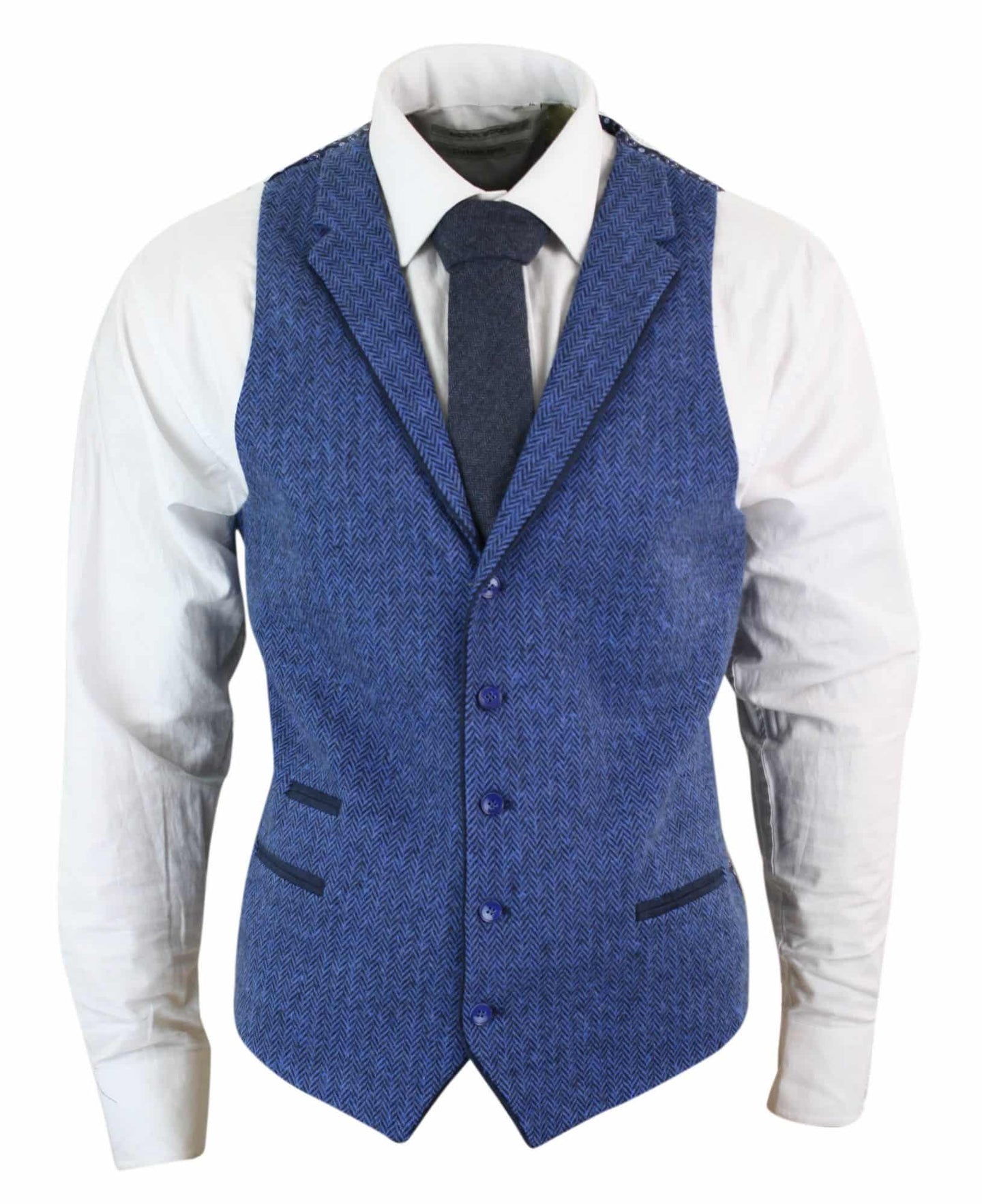 Meeste sinine tviidvest kalasabamustriga villast Peaky Blinders Vintage Retro