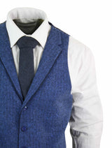 Meeste sinine tviidvest kalasabamustriga villast Peaky Blinders Vintage Retro