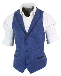 Meeste sinine tviidvest kalasabamustriga villast Peaky Blinders Vintage Retro