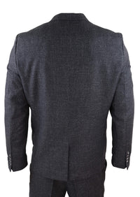 Meeste must tviidkangast kolmeosaline vintage-ülikond - STZ14