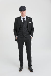 Meeste must kolmeosaline triibuline ülikond