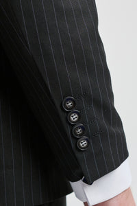 Meeste must kolmeosaline triibuline ülikond