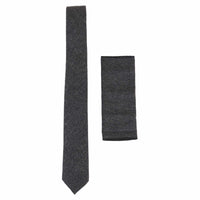 Meeste lipsu ja taskurätiku komplekt - hall tviid STZ23, üks suurus