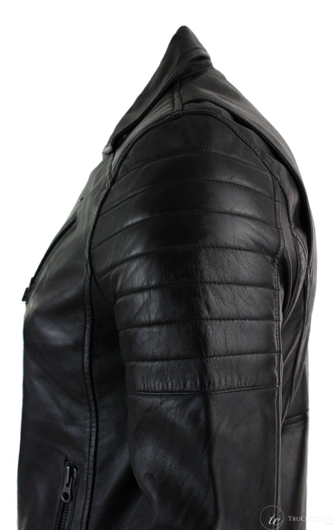 Ehtne nahk, kitsas lõige, risti lukuga, retro vintage Brando meeste jope, vintage biker-must