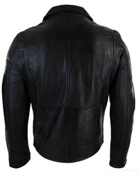 Ehtne nahk, kitsas lõige, risti lukuga, retro vintage Brando meeste jope, vintage biker-must