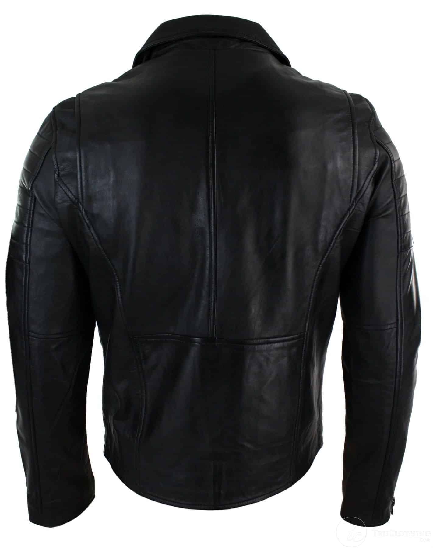 Ehtne nahk, kitsas lõige, risti lukuga, retro vintage Brando meeste jope, vintage biker-must