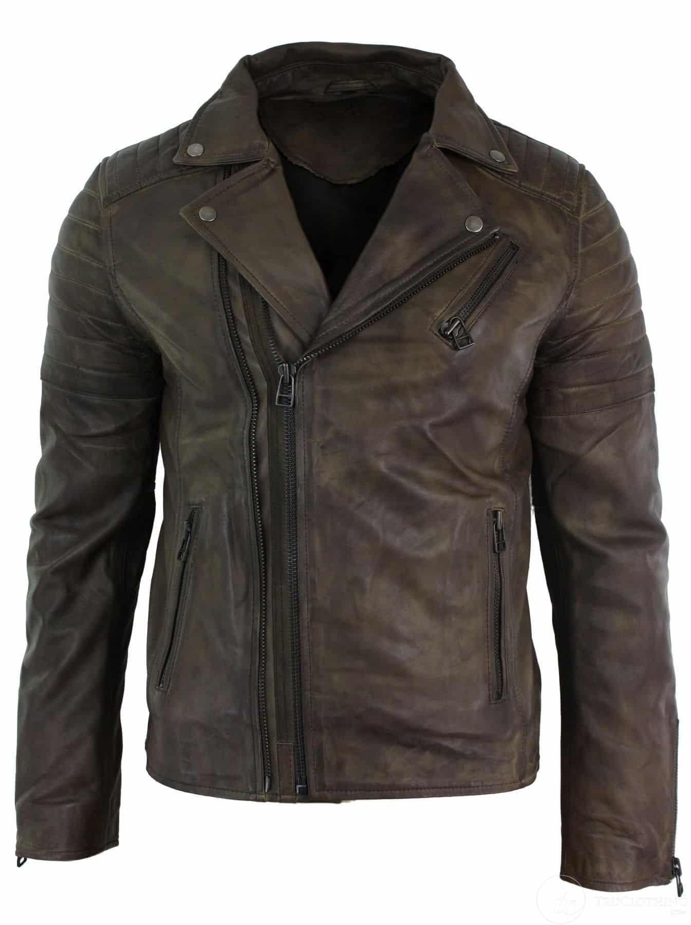 Ehtne nahk, kitsas lõige, risti lukuga, retro vintage Brando meeste jope, vintage biker-pruun