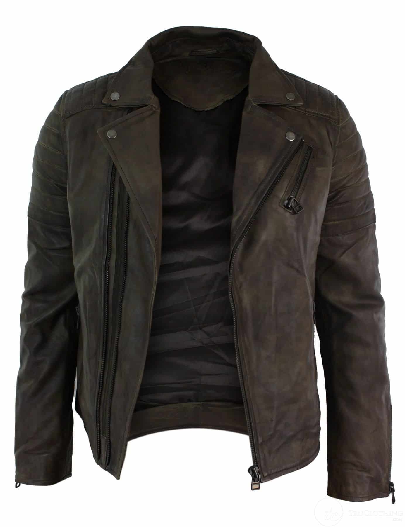 Ehtne nahk, kitsas lõige, risti lukuga, retro vintage Brando meeste jope, vintage biker-pruun