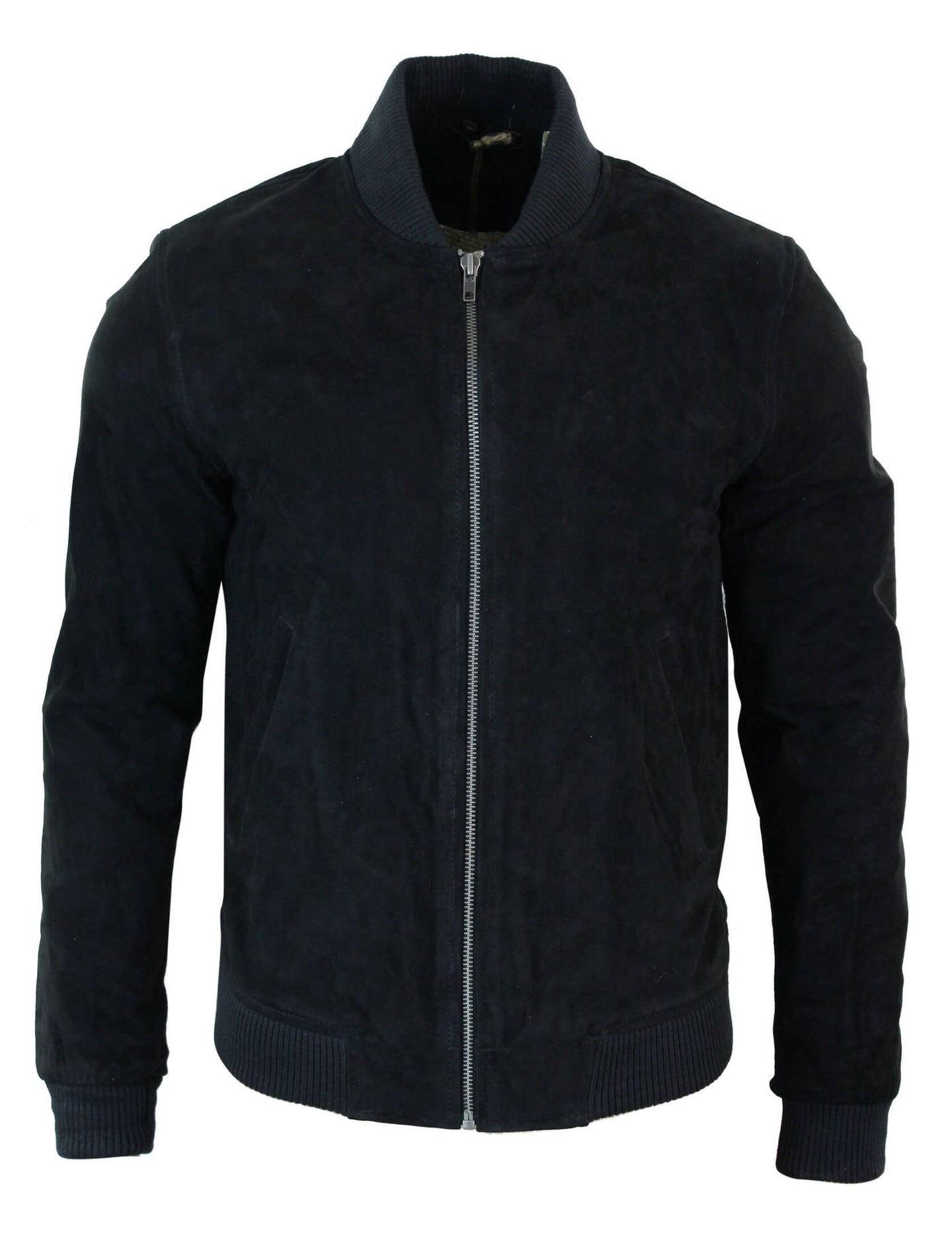 Meeste päris seemisnahast bomberjakk klassikaline retro-vintage stiilis - must