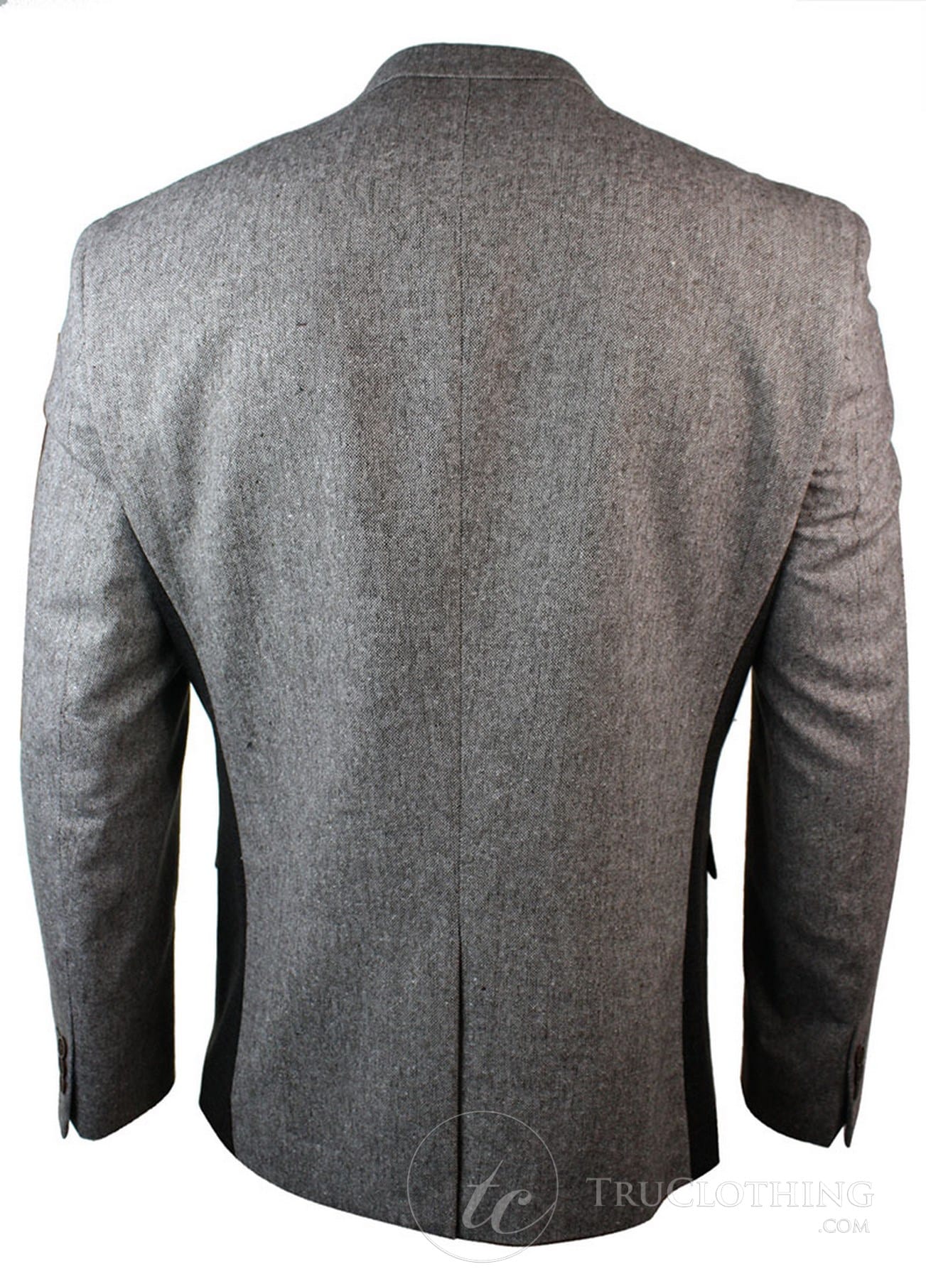 Meeste helepruun kalasabamustriga tviidist vintage slim fit bleiser nutikas vabaajajakk