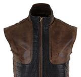 Meeste must ja pruun nahast vest