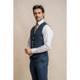Cody - meeste tumesinine ruuduline vest