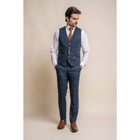 Cody - meeste tumesinine ruuduline vest
