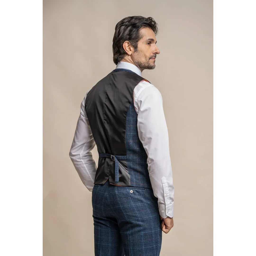 Cody - meeste tumesinine ruuduline vest